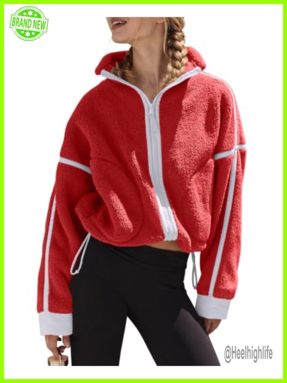 Fuzzy Fleece Jacket Full Zip Winter Warm Shacket Coat with Pockets